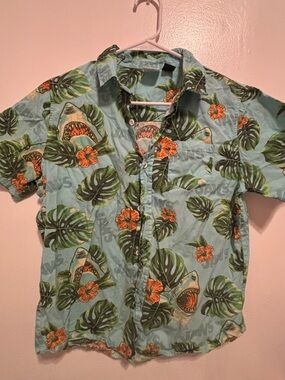 JAWS KIDS TROPICAL BUTTON UP SHIRT XL